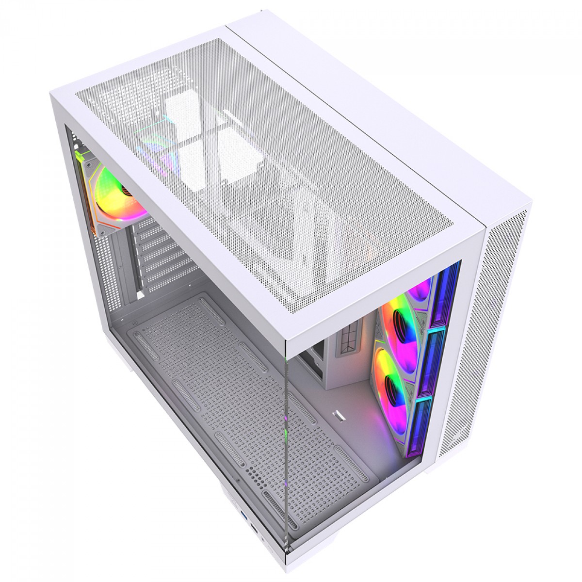 Gabinete Gamer SuperFrame Drakor, Mid Tower, Vidro Temperado, ATX, Com 4 Fans ARGB, Branco, SF-CS-DKMAW4F