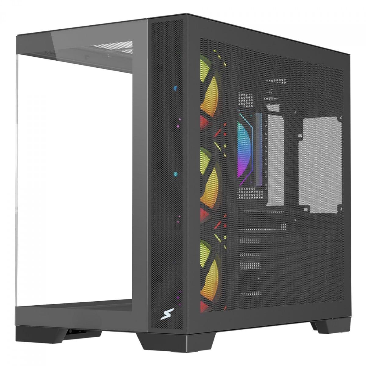 Gabinete Gamer SuperFrame Drakor, Mid Tower, Vidro Temperado, ATX, Com 4 Fans ARGB, Preto, SF-CS-DKMAB4F