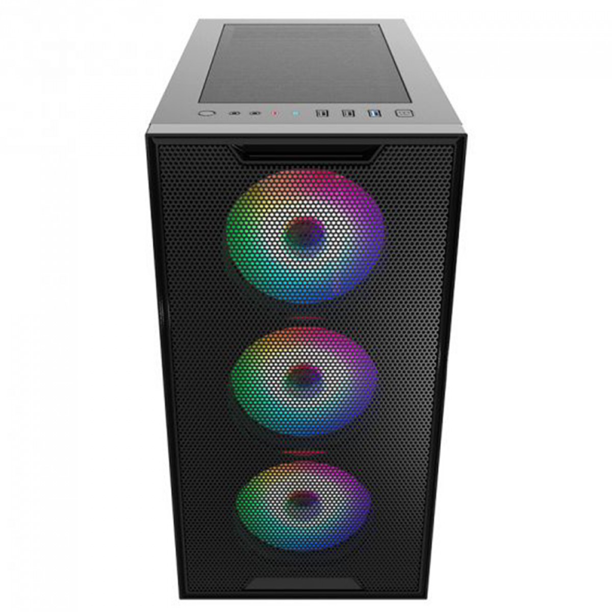 Gabinete Gamer SuperFrame Little John, ARGB, Mid Tower, Vidro Temperado, mATX, Black, Sem Fonte, Com 3 Fans