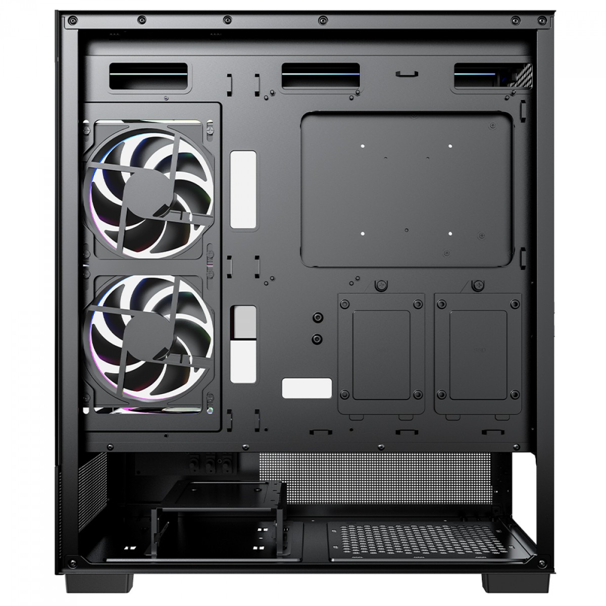 Gabinete Gamer SuperFrame Nebula, Mid Tower, Vidro Temperado, E-ATX, Com 3 Fans ARGB, Preto, SF-CS-NBMAB3F
