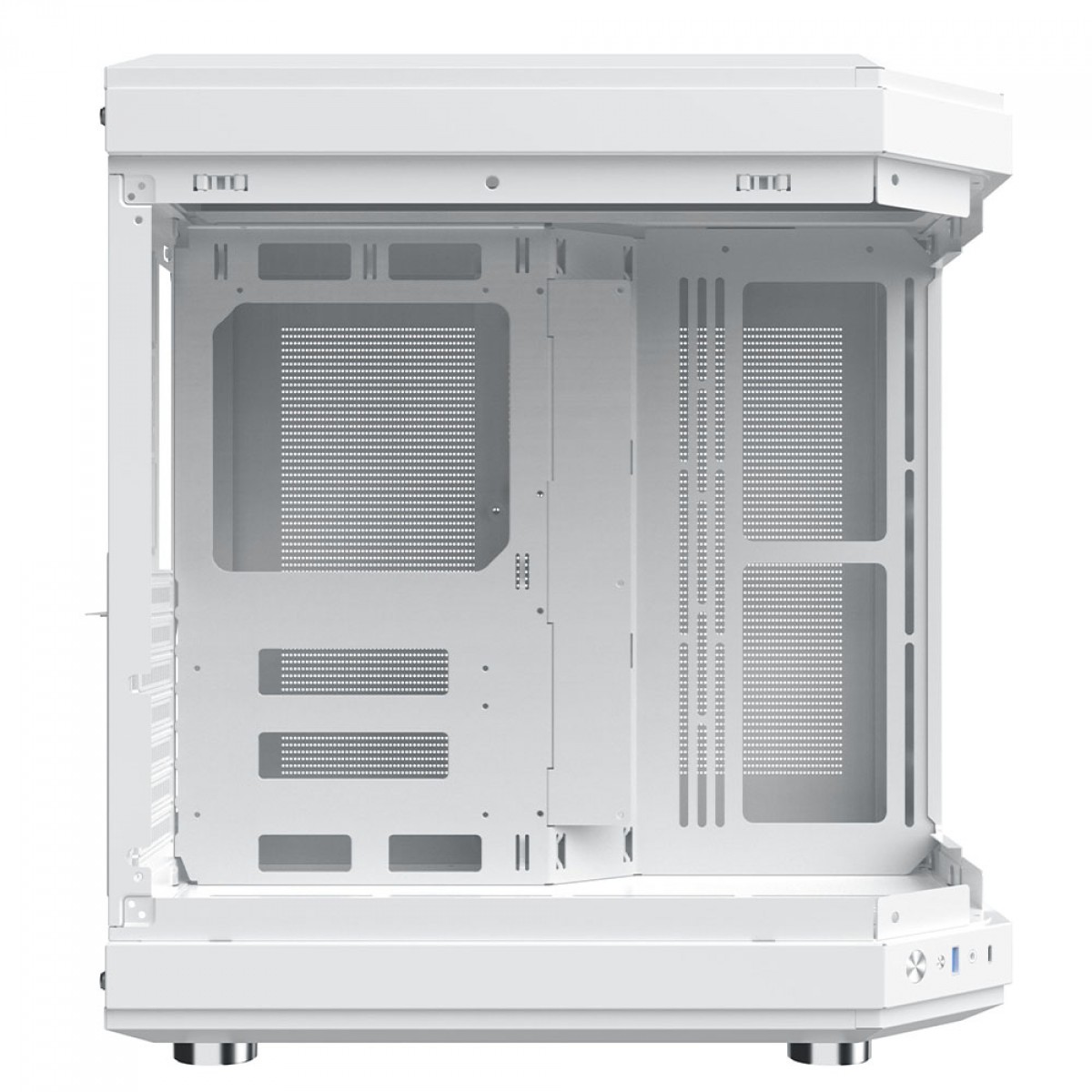 Gabinete Gamer SuperFrame Power Cube, Mid Tower, Vidro Temperado, EATX, White, Sem Fonte, Com 6 Fans 