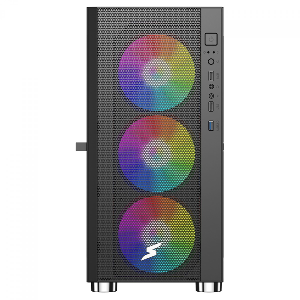 Gabinete Gamer SuperFrame Star, Mid Tower, Vidro Temperado, M-ATX, Black, Sem Fonte, Com 3 Fans