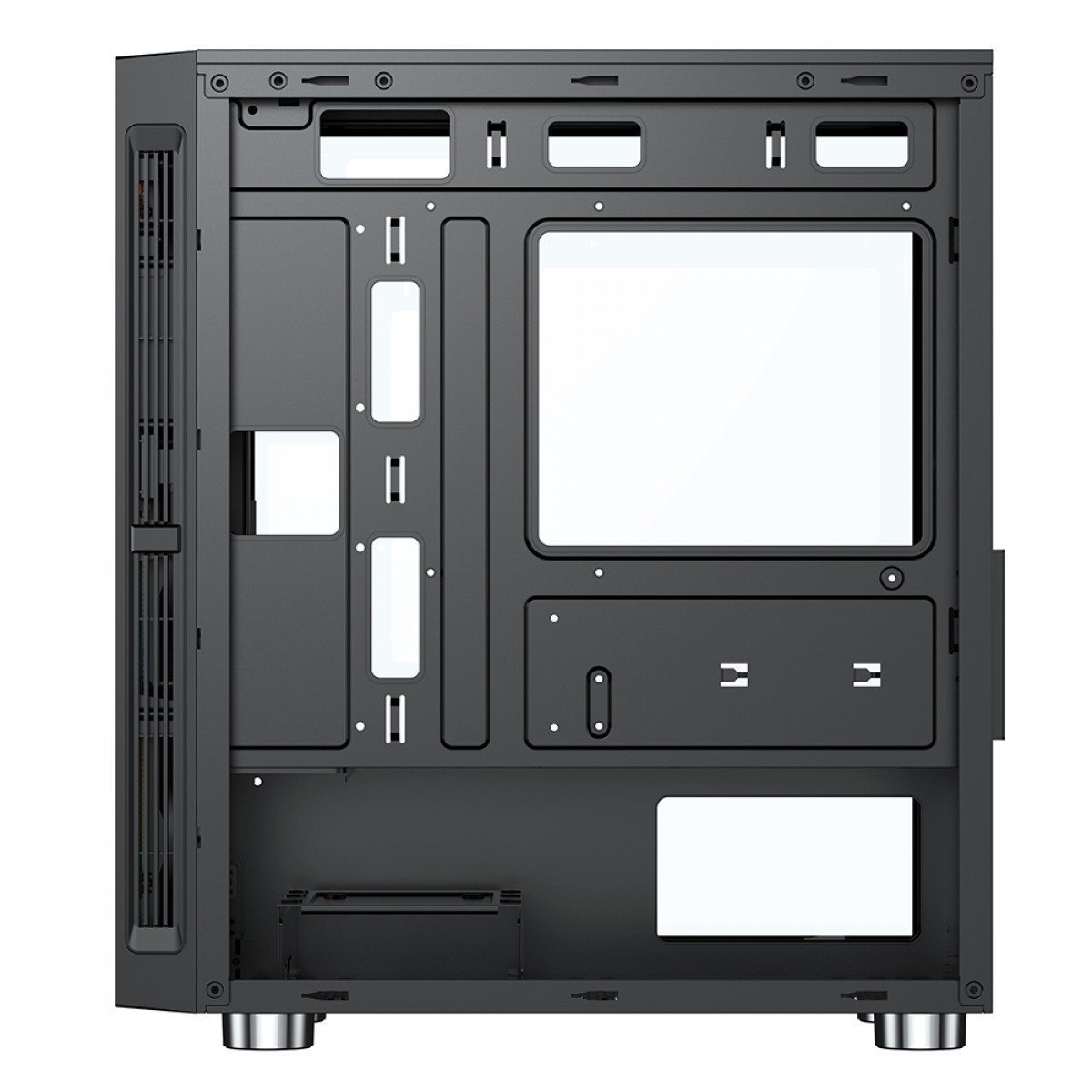 Gabinete Gamer SuperFrame Star, Mid Tower, Vidro Temperado, M-ATX, Black, Sem Fonte, Com 3 Fans