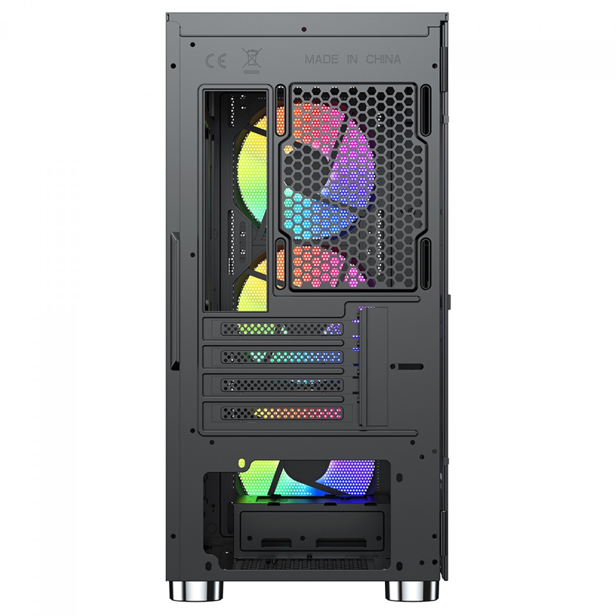 Gabinete Gamer SuperFrame Star, Mid Tower, Vidro Temperado, M-ATX, Black, Sem Fonte, Com 3 Fans