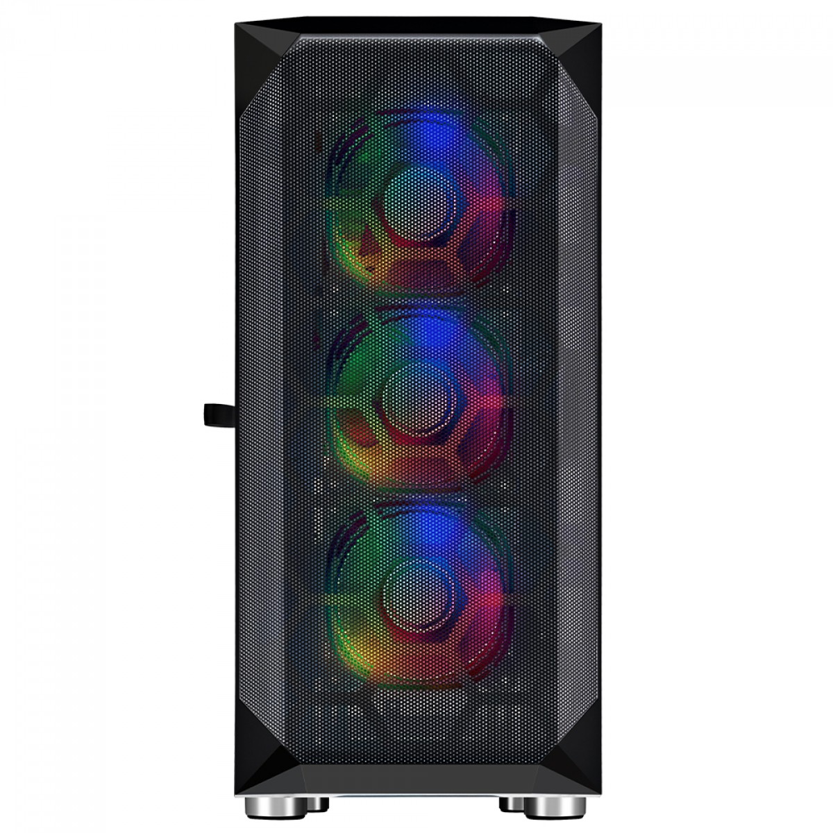 Gabinete Gamer SuperFrame Venon, RGB, Mid Tower, Vidro Temperado, E-ATX, Black, Sem Fonte, Com 3 Fans