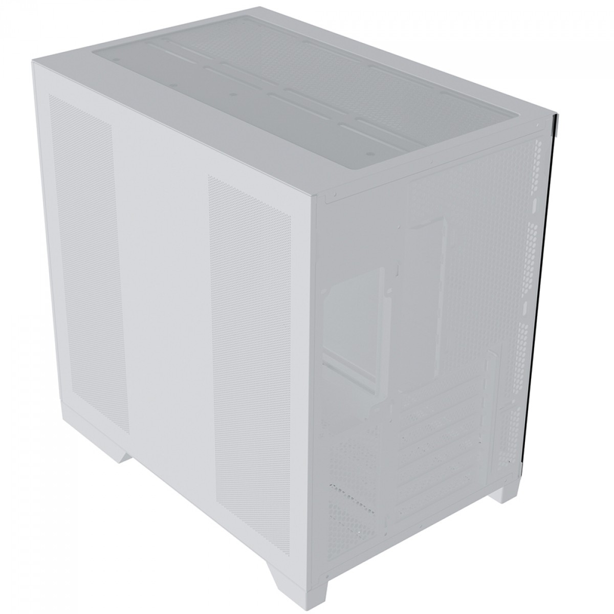 Gabinete Gamer SuperFrame Vhagar, Mid Tower, Vidro Temperado, ATX, Branco, Sem Fan, SF-CS-VGMAWSF