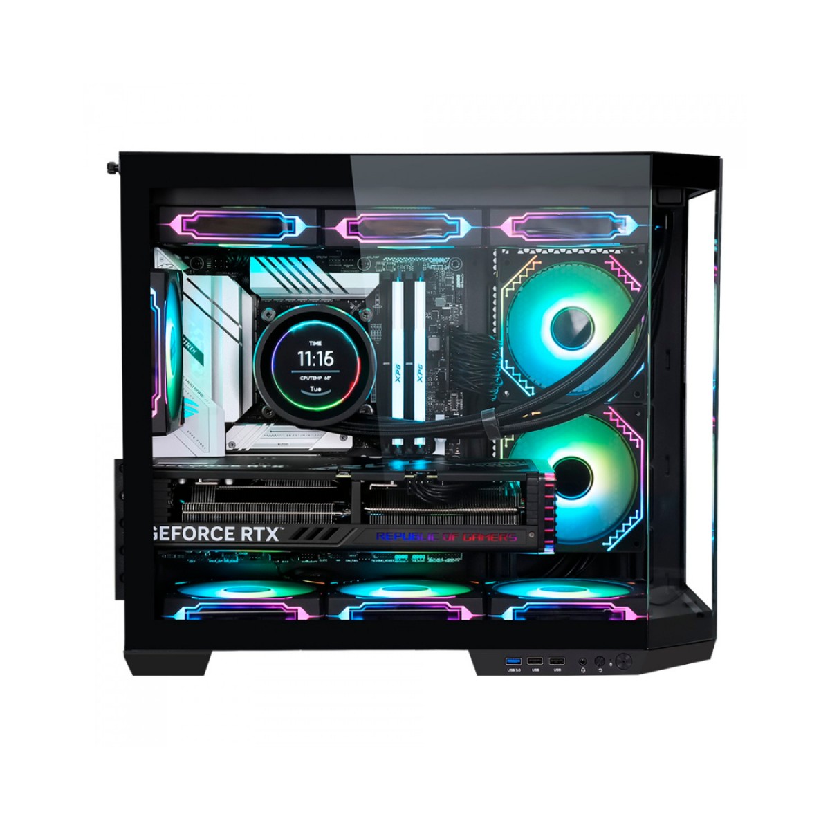 Gabinete Gamer SuperFrame Void, Mid Tower, Vidro Temperado, M-ATX, Black, Sem Fonte, Com 3 Fans, SF-CS-VDMAB3F
