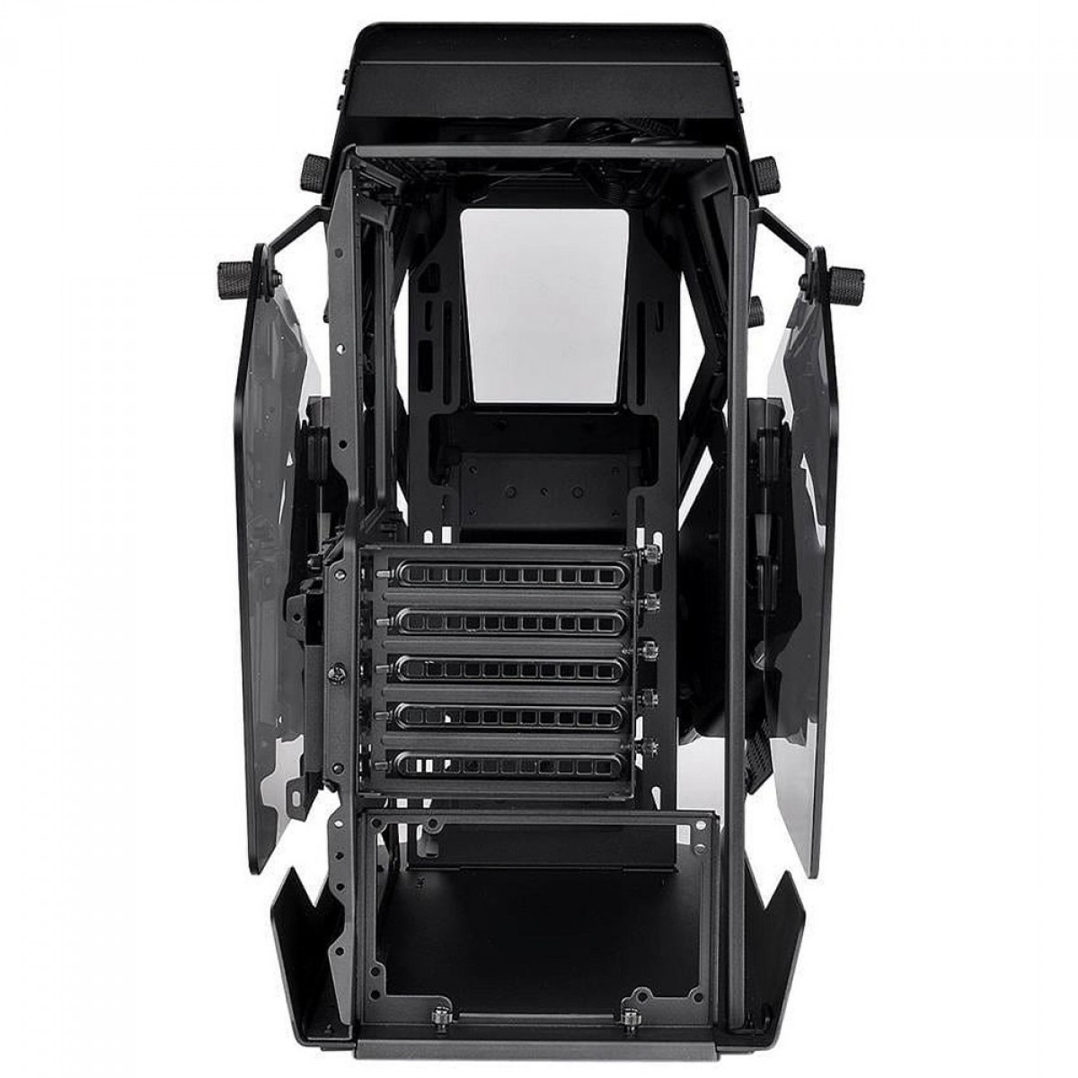 Gabinete Gamer Thermaltake AH T200 Black, Mid Tower, Vidro Temperado, mATX, Sem Fonte, Sem Fan, Preto, CA-1R4-00S1WN-00