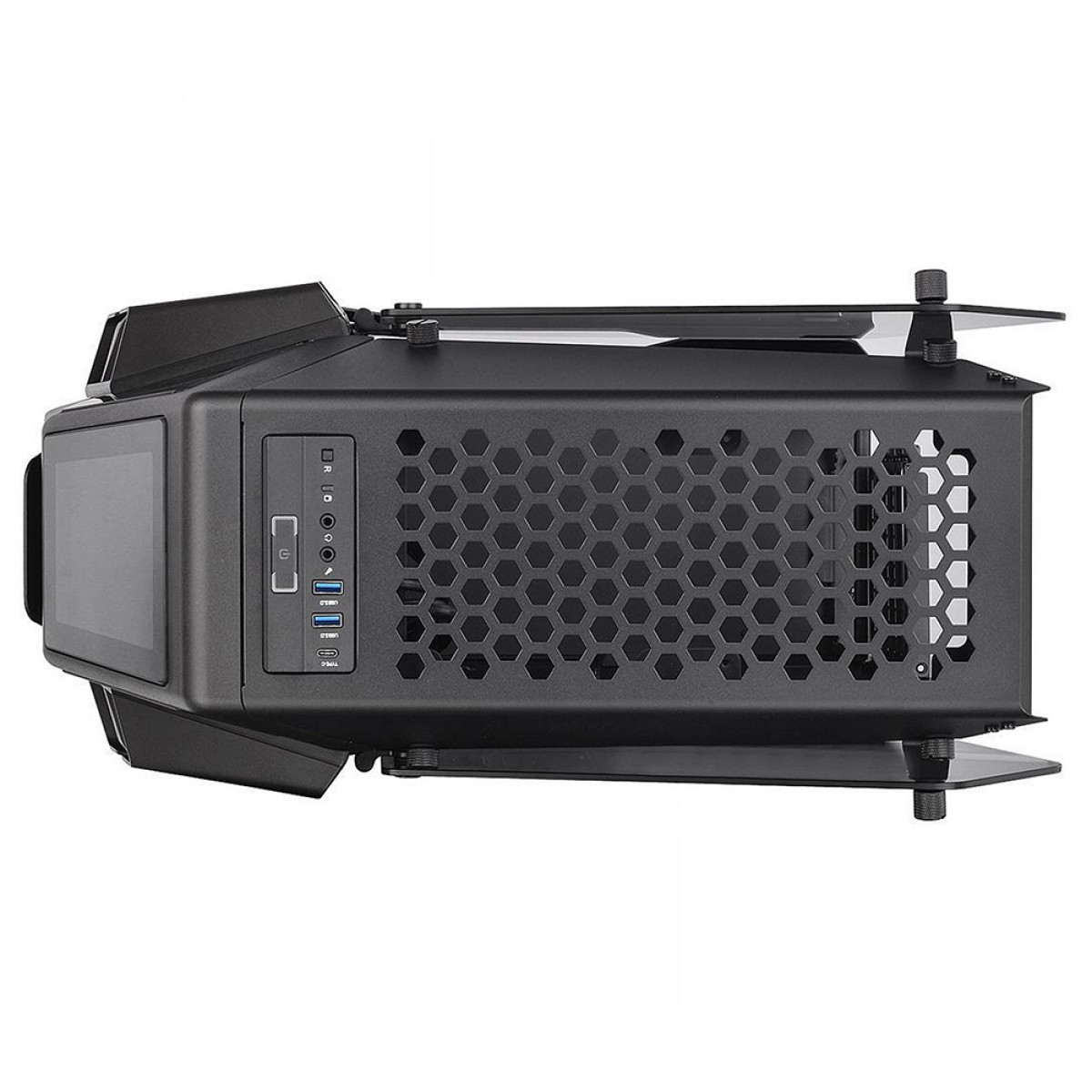 Gabinete Gamer Thermaltake AH T200 Black, Mid Tower, Vidro Temperado, mATX, Sem Fonte, Sem Fan, Preto, CA-1R4-00S1WN-00