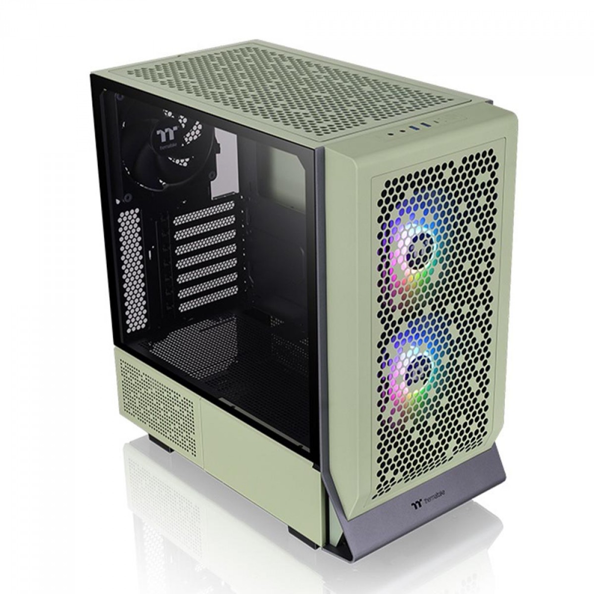 Gabinete Gamer Thermaltake Ceres 300 TG ARGB Matcha Green, Mid Tower, Vidro Temperado, E-ATX, Sem Fonte, Com 3 Fans, CA-1Y2-00MEWN-00