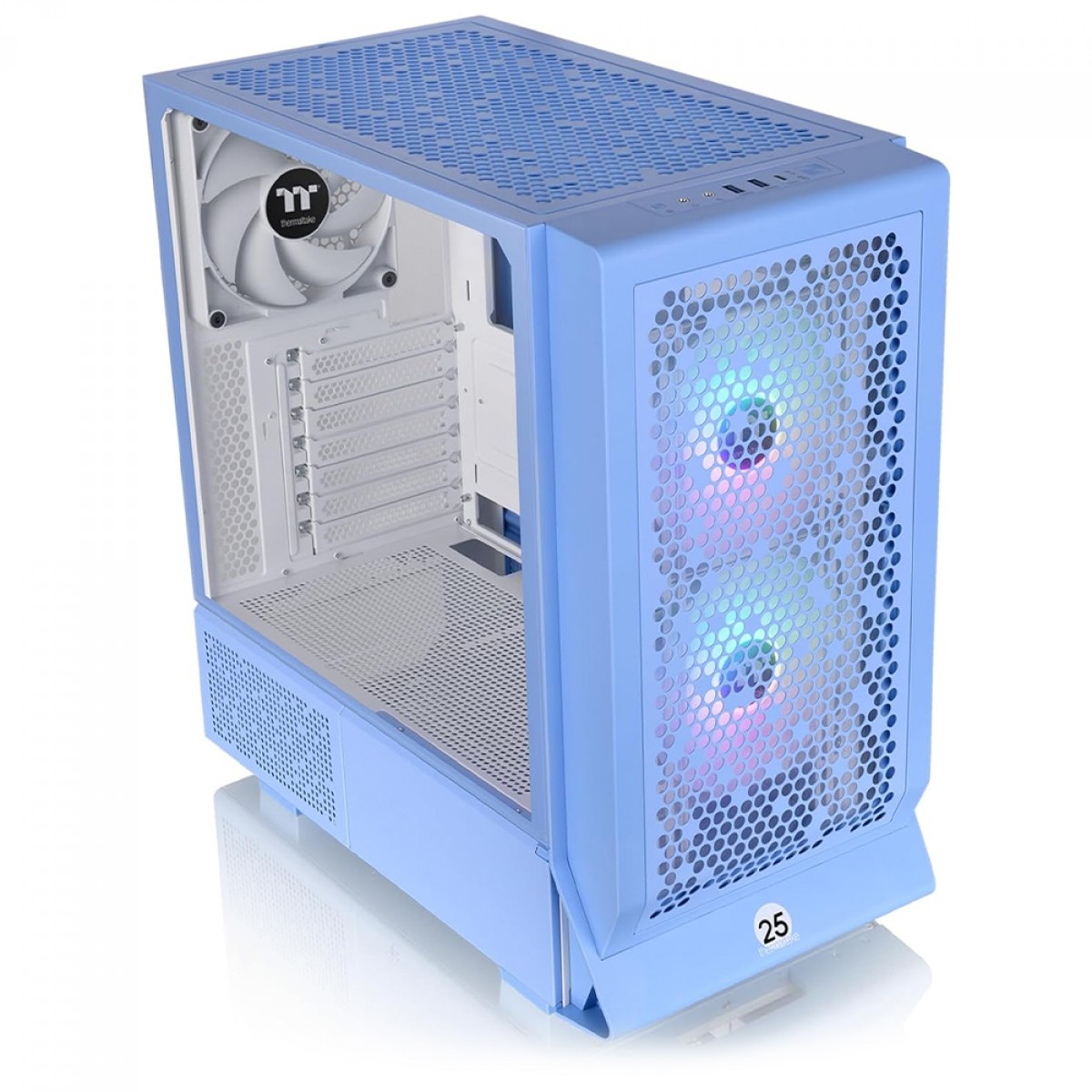 Gabinete Gamer Thermaltake Ceres 330 TG ARGB Hydrangea Blue, Mid Tower, E-ATX, Sem Fonte, Com 3 Fans, Azul, CA-1Y2-00MFWN-00