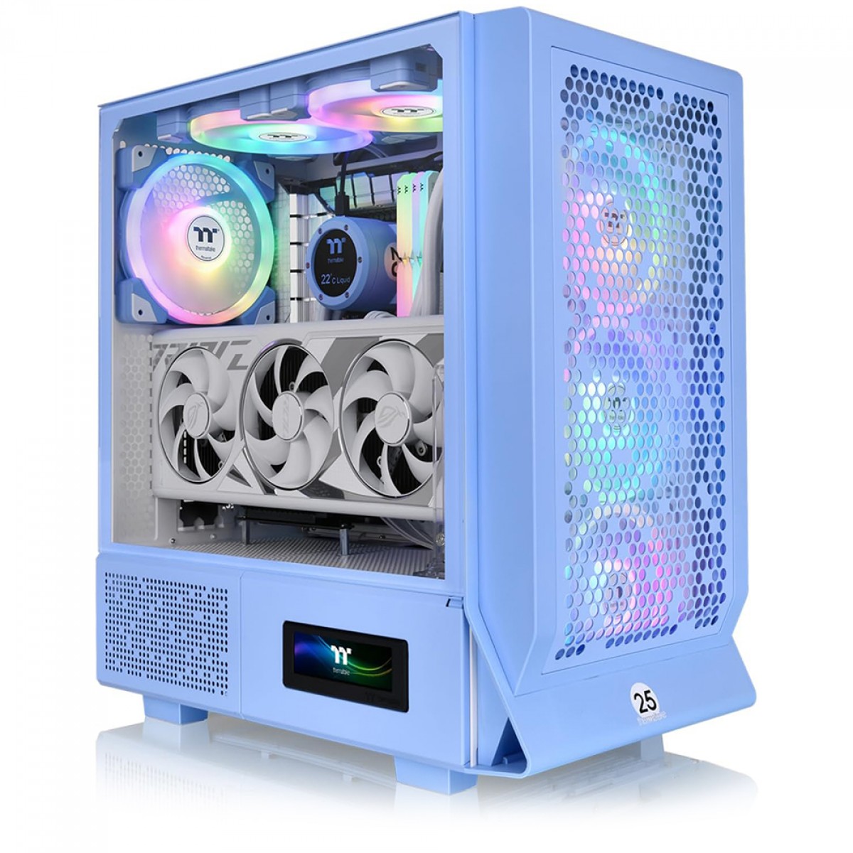 Gabinete Gamer Thermaltake Ceres 330 TG ARGB Hydrangea Blue, Mid Tower, E-ATX, Sem Fonte, Com 3 Fans, Azul, CA-1Y2-00MFWN-00