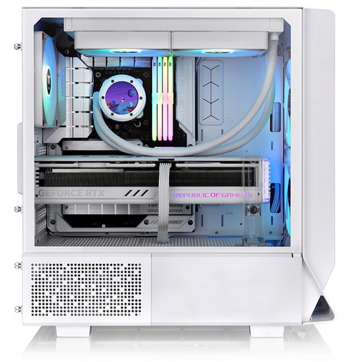 Gabinete Gamer Thermaltake Ceres 330 TG ARGB Snow, Mid Tower, E-ATX, Sem Fonte, Com 3 Fans, Branco, CA-1Y2-00M6WN-01