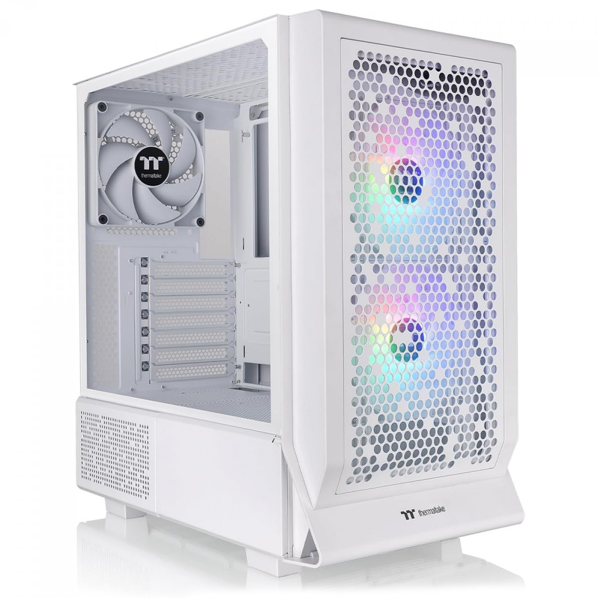Gabinete Gamer Thermaltake Ceres 330 TG ARGB Snow, Mid Tower, E-ATX, Sem Fonte, Com 3 Fans, Branco, CA-1Y2-00M6WN-01