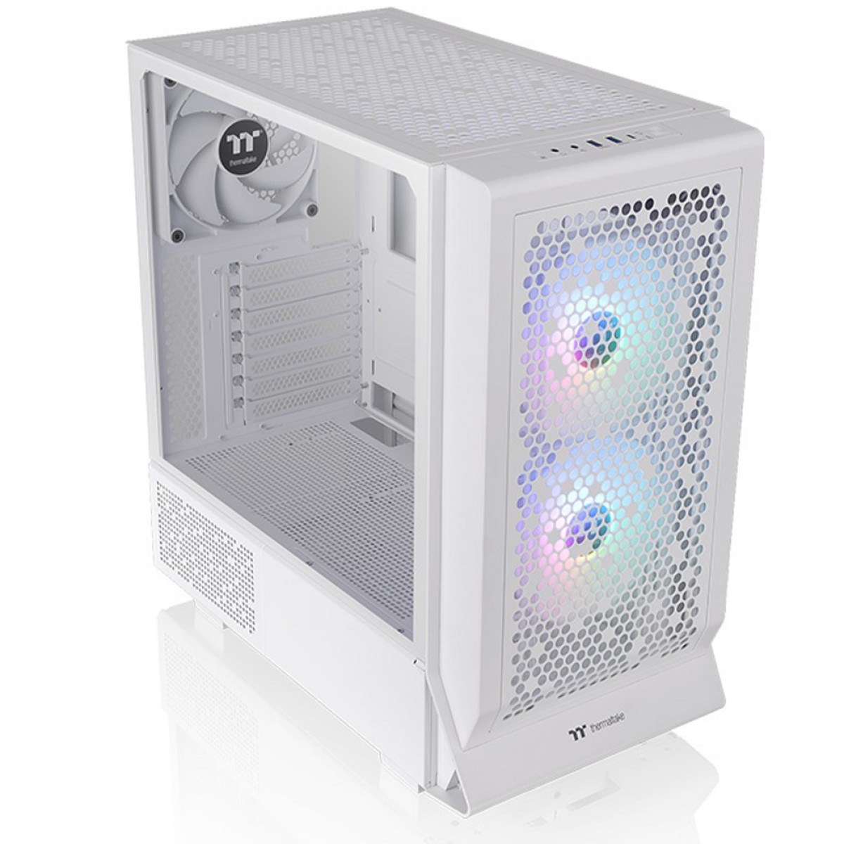 Gabinete Gamer Thermaltake Ceres 330 TG ARGB Snow, Mid Tower, E-ATX, Sem Fonte, Com 3 Fans, Branco, CA-1Y2-00M6WN-01
