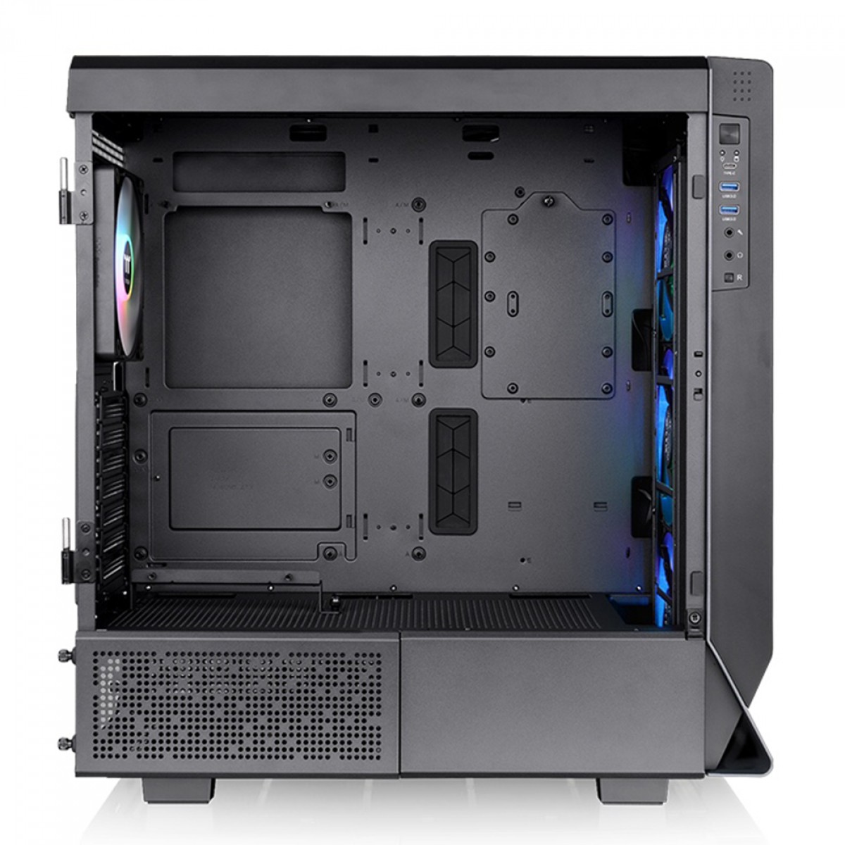 Gabinete Gamer Thermaltake Ceres 500 TG, ARGB, Mid Tower, Vidro Temperado, E-ATX, Black, Sem Fonte, Com 4 Fans, CA-1X5-00M1WN-00