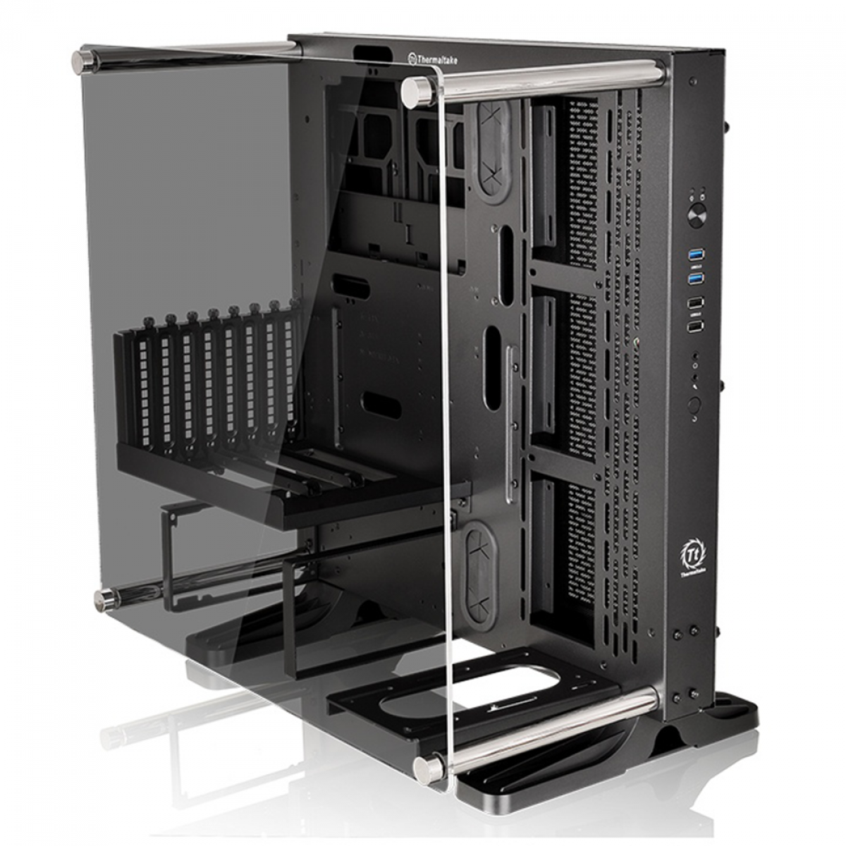 Gabinete Gamer Thermaltake Core P3 TG, Mid Tower, Vidro Temperado, Black, Sem Fonte, CA-1G4-00M1WN-06