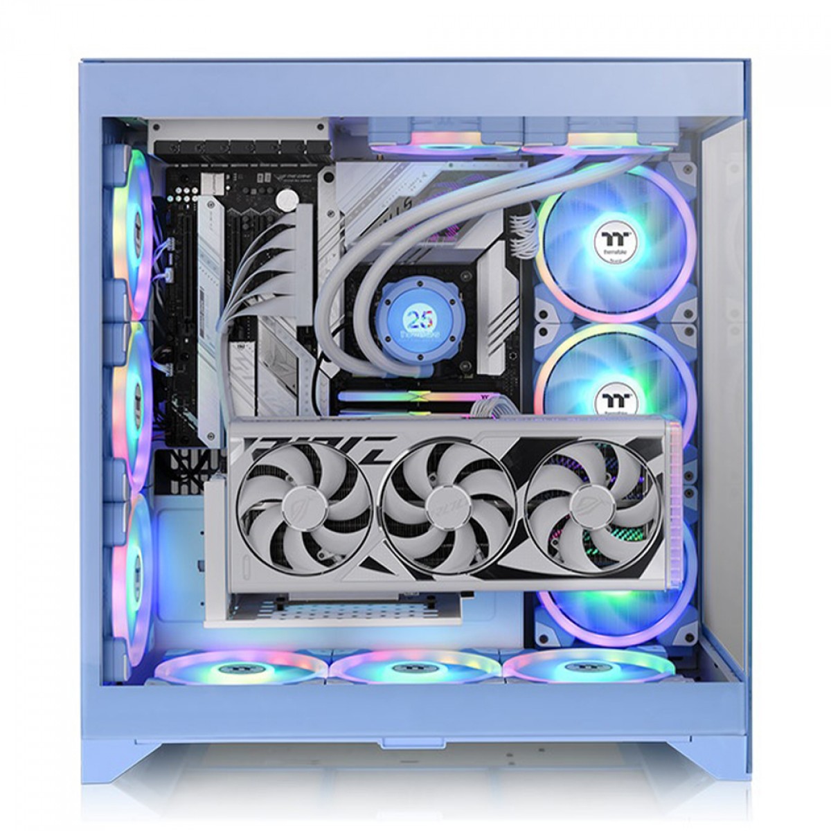 Gabinete Gamer Thermaltake CTE E600 MX Hydrangea, Mid Tower, Vidro Temperado, E-ATX, Sem Fonte, Sem Fans, Blue, CA-1Y3-00MFWN-00