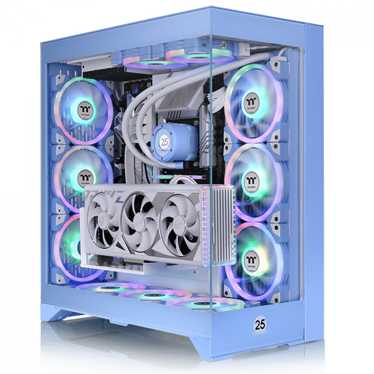 Gabinete Gamer Thermaltake CTE E660 MX Hydrangea Blue, Mid Tower, Vidro Temperado, E-ATX, Sem Fonte, Sem Fans, Azul, CA-1Y3-00MFWN-01