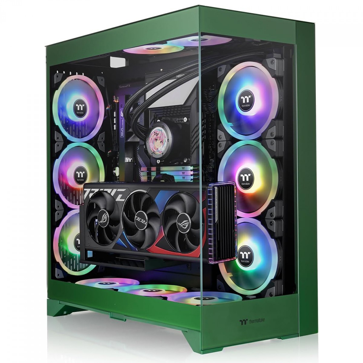 Gabinete Gamer Thermaltake CTE E660 MX Racing Green, Mid Tower, Vidro Temperado, E-ATX, Sem Fonte, Sem Fans, Verde, CA-1Y3-00MCWN-01