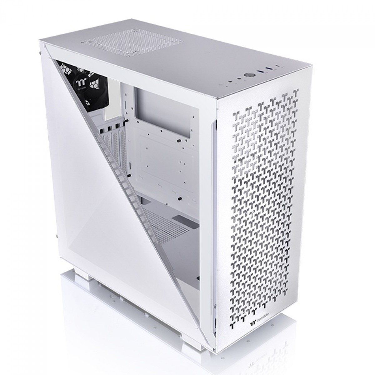 Gabinete Gamer Thermaltake Divider 300 TG Air, Snow, Mid Tower, Vidro Temperado, M-ATX, Sem Fonte, Com 2 Fans, CA-1S2-00M6WN-02
