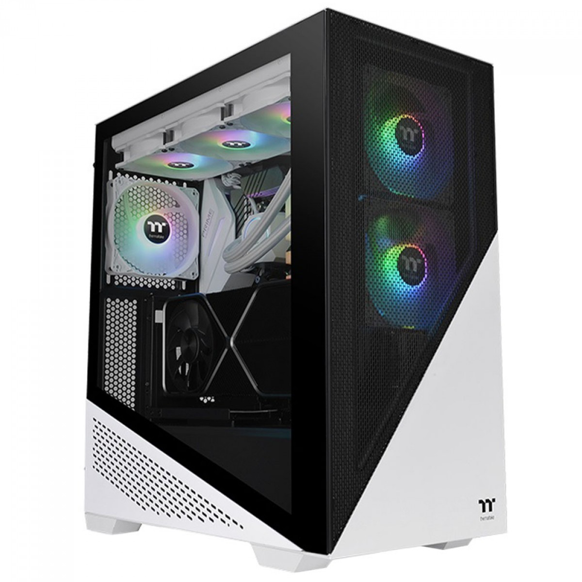 Gabinete Gamer Thermaltake Divider 370 TG ARGB, Snow, Mid Tower, Vidro Temperado, E-ATX, Sem Fonte, Com 3 Fans, CA-1S4-00M6WN-00