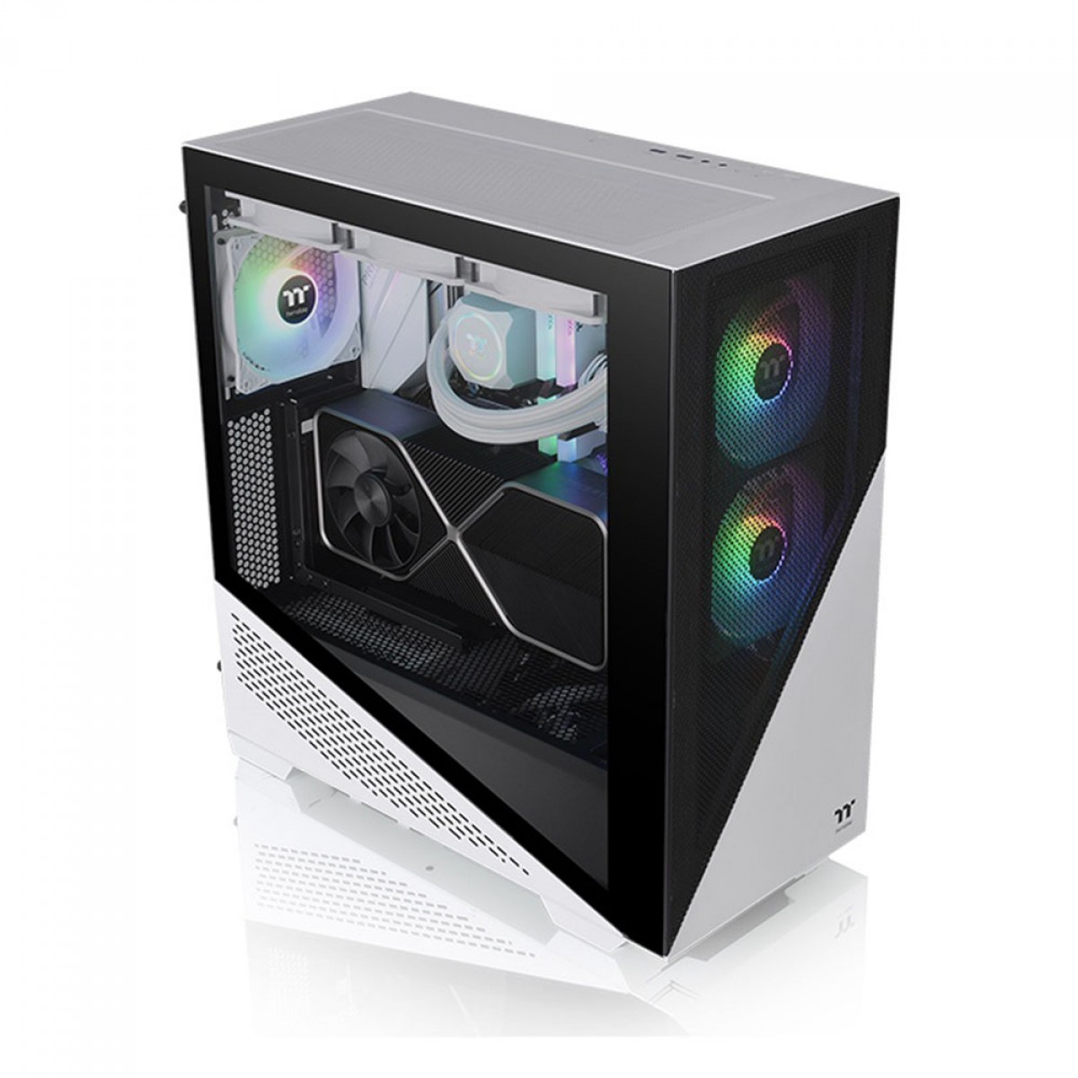 Gabinete Gamer Thermaltake Divider 370 TG ARGB, Snow, Mid Tower, Vidro Temperado, E-ATX, Sem Fonte, Com 3 Fans, CA-1S4-00M6WN-00