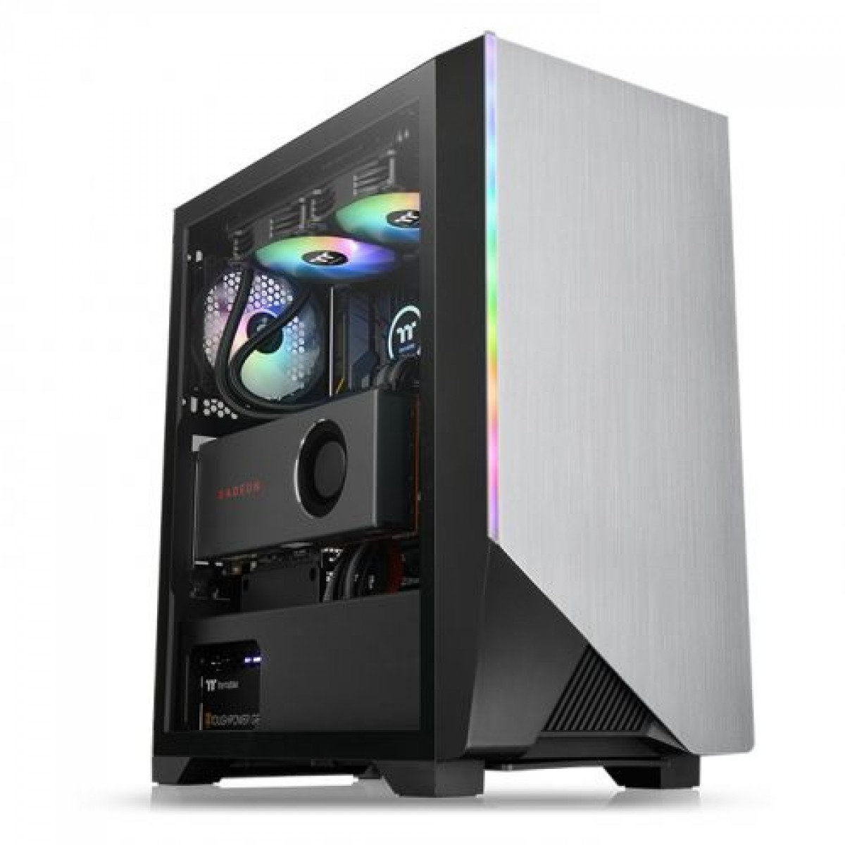 Gabinete Gamer Thermaltake H550 TG, ARGB, Mid Tower, Vidro Temperado, Black, Com 1 Fans, Sem Fonte, CA-1P4-00M1WN-00