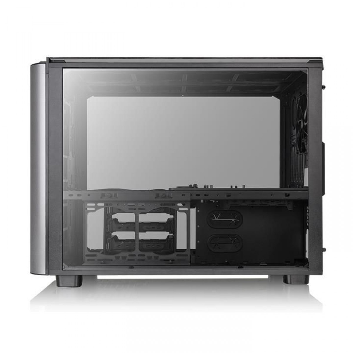 Gabinete Gamer Thermaltake Level 20 XT, E-ATX Cube Case, 4 Vidros Temperados, Black, Com 1 Fan, Sem Fonte, CA-1L1-00F1WN-00