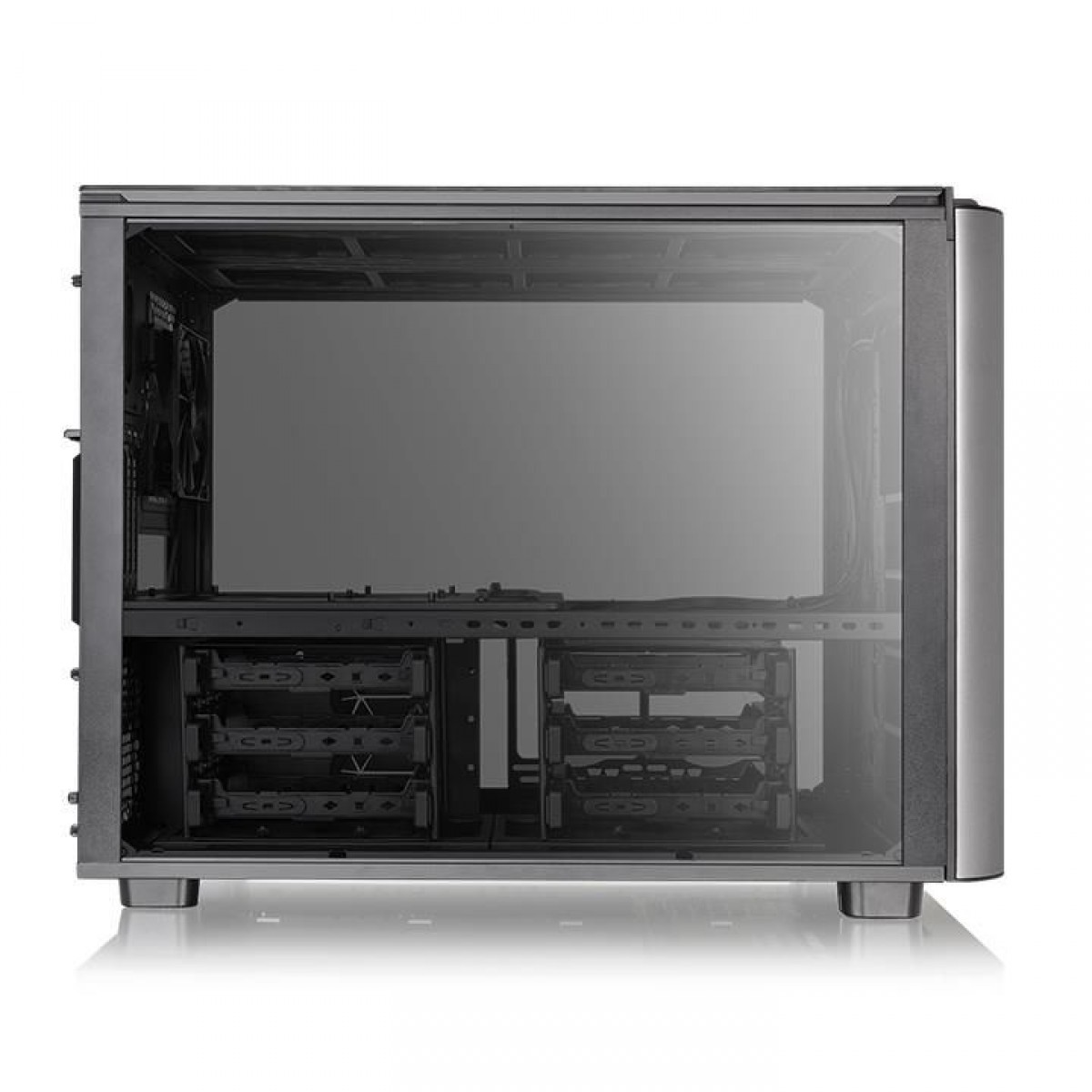 Gabinete Gamer Thermaltake Level 20 XT, E-ATX Cube Case, 4 Vidros Temperados, Black, Com 1 Fan, Sem Fonte, CA-1L1-00F1WN-00