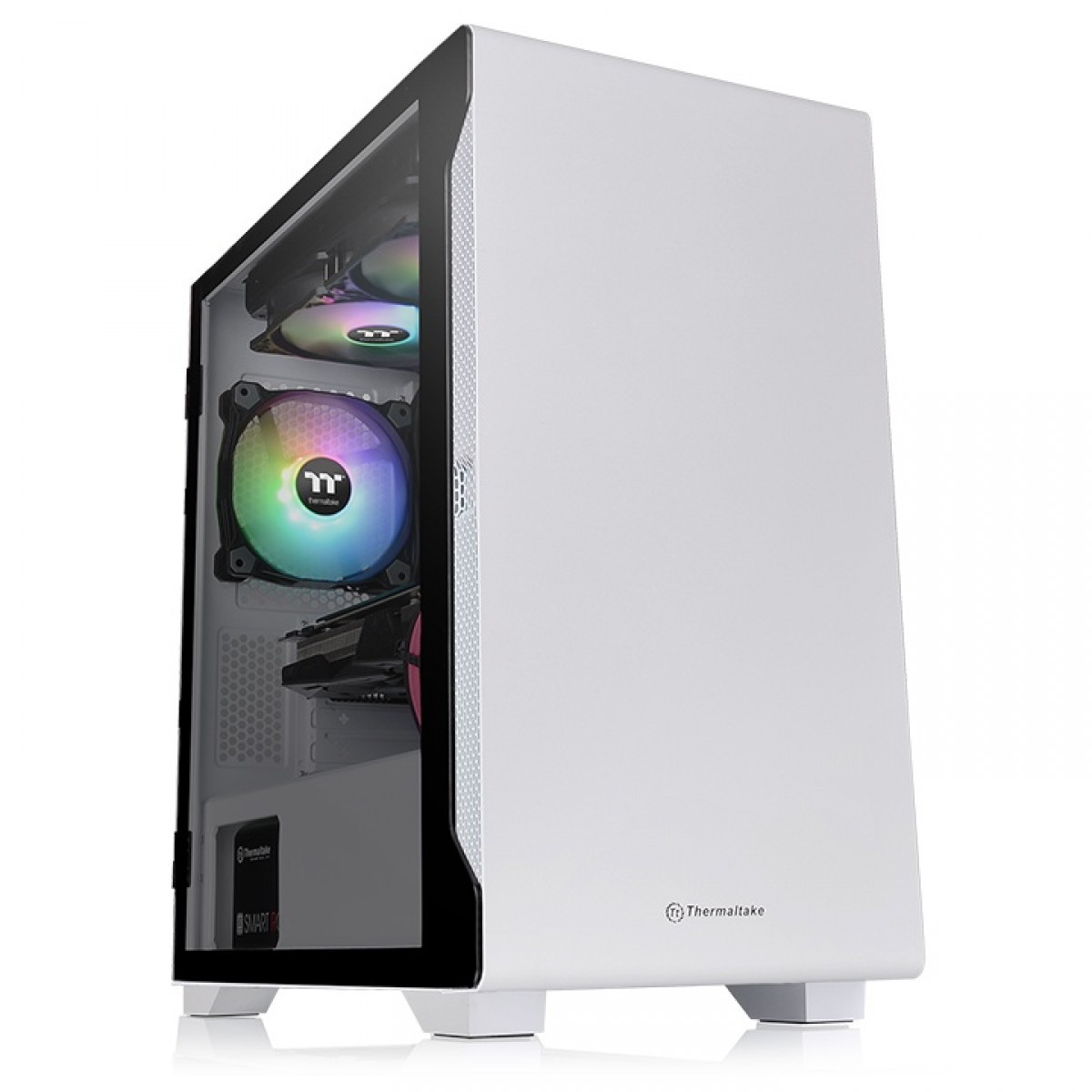 Gabinete Gamer Thermaltake S100TG, Mini Tower, Vidro Temperado, White, MATX, Com Fonte 600W, Com 1 Fan, CA-3Q9-60S6WZ-00