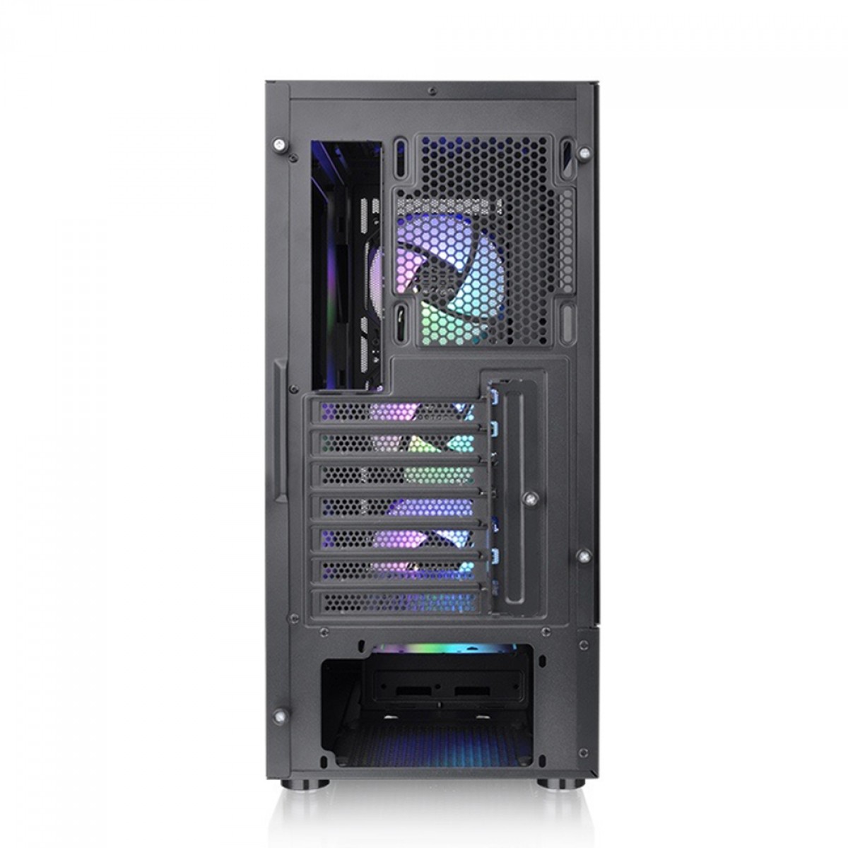 Gabinete Gamer Thermaltake S200 TG ARGB, Mid Tower, Vidro Temperado, ATX, Black, Sem Fonte, Com 3 Fans, CA-1X2-00M1WN-00