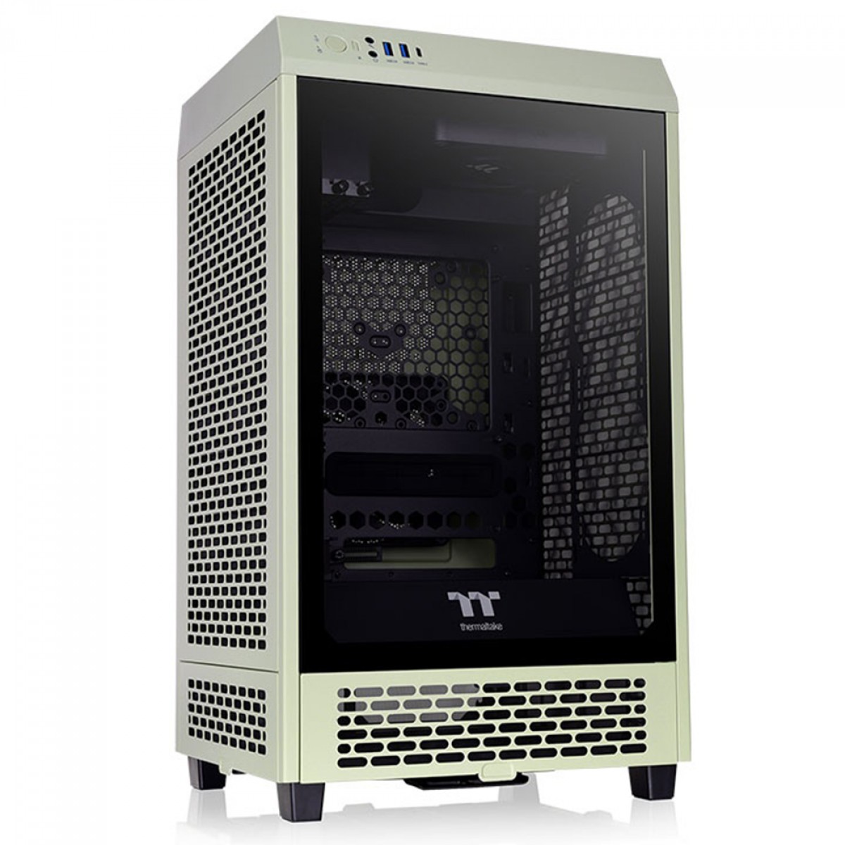 Gabinete Gamer Thermaltake The Tower 200 Matcha Green, Mini Tower, Vidro Temperado, Mini-ITX, Sem Fonte, Com 2 Fans, CA-1X9-00SEWN-00