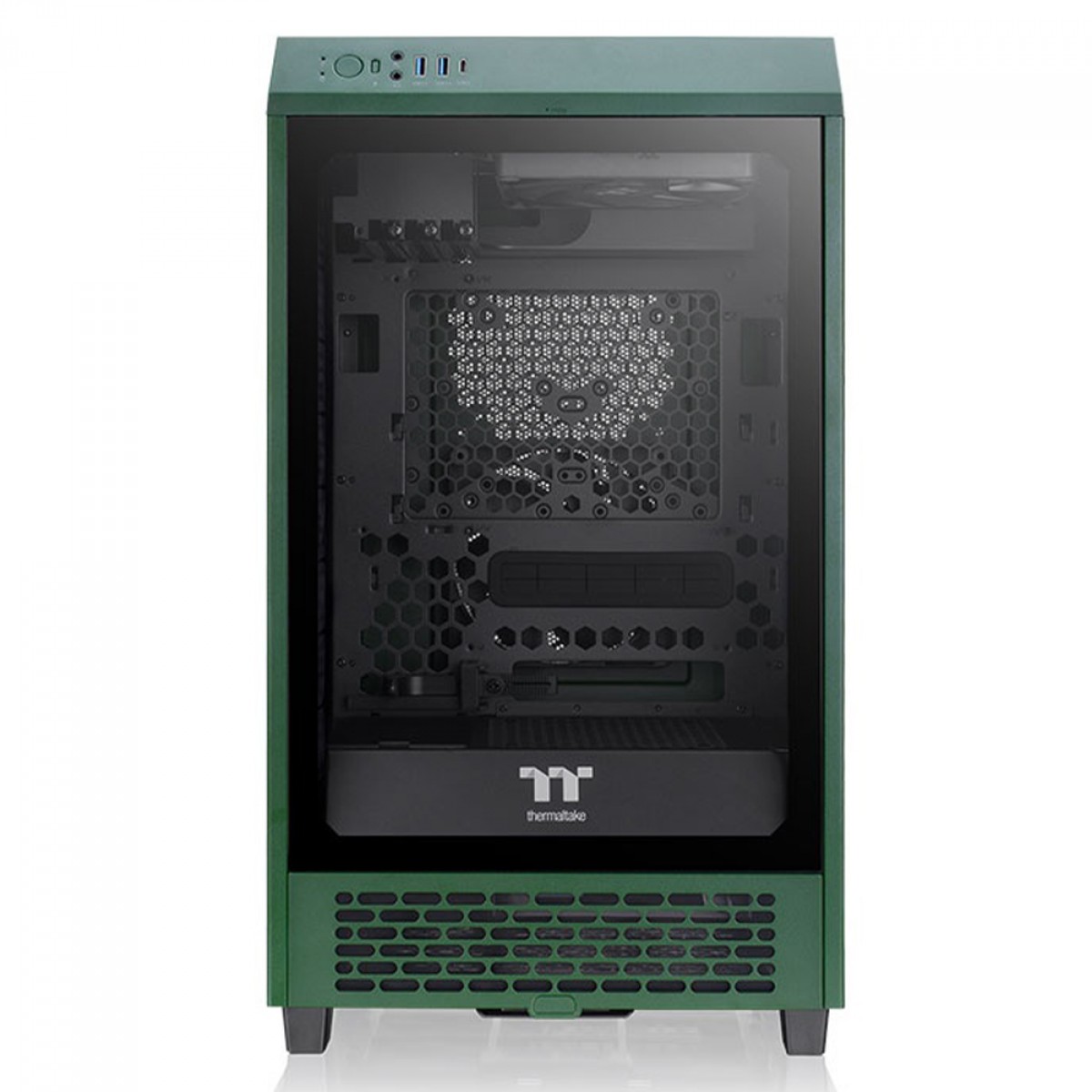 Gabinete Gamer Thermaltake The Tower 200 Racing Green, Mini Tower, Vidro Temperado, Mini-ITX, Sem Fonte, Com 2 Fans, CA-1X9-00SCWN-00