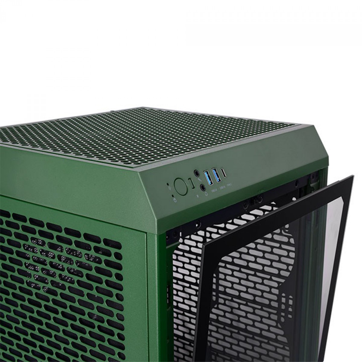 Gabinete Gamer Thermaltake The Tower 200 Racing Green, Mini Tower, Vidro Temperado, Mini-ITX, Sem Fonte, Com 2 Fans, CA-1X9-00SCWN-00
