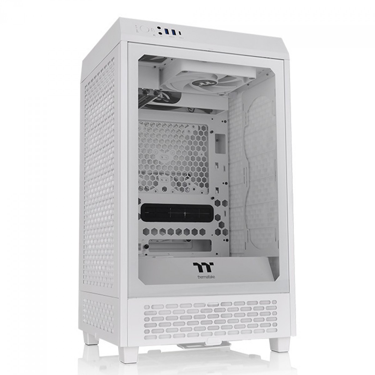 Gabinete Gamer Thermaltake The Tower 200 Snow, Mini Tower, Vidro Temperado, Mini-ITX, Branco, Sem Fonte, Com 2 Fans, CA-1X9-00S6WN-00