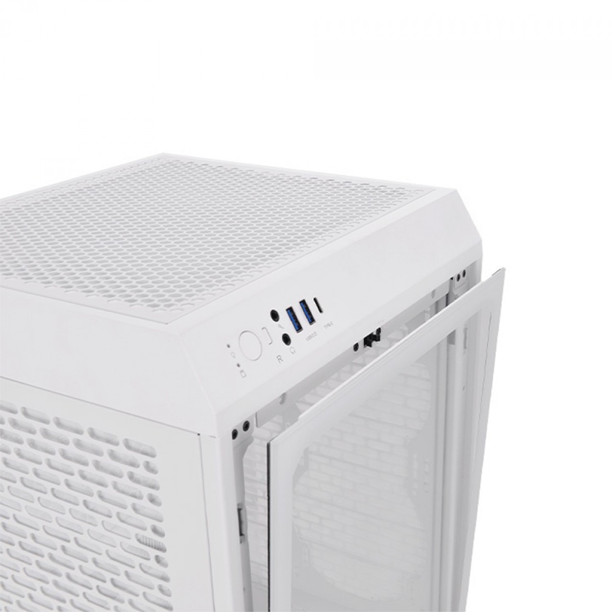 Gabinete Gamer Thermaltake The Tower 200 Snow, Mini Tower, Vidro Temperado, Mini-ITX, Branco, Sem Fonte, Com 2 Fans, CA-1X9-00S6WN-00