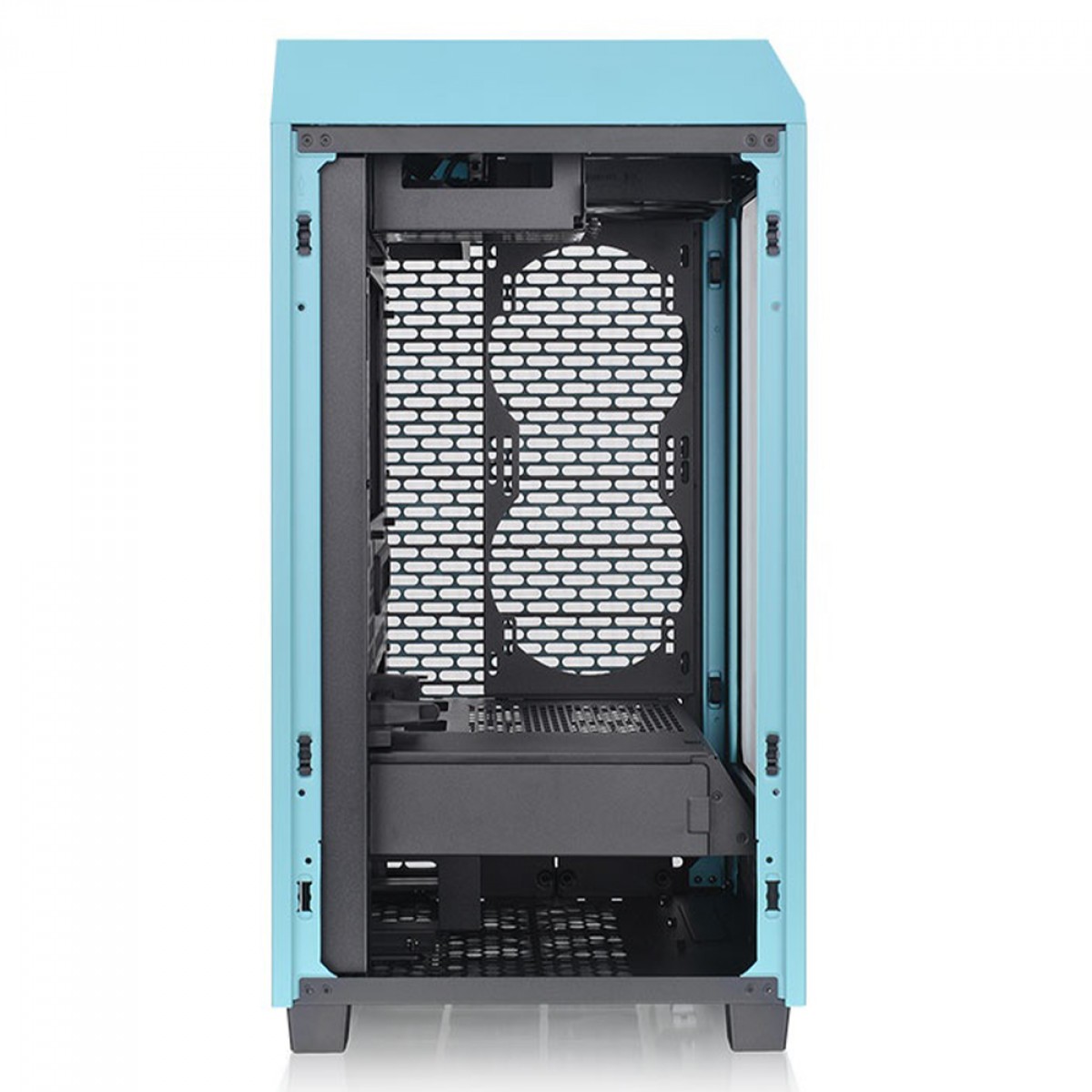 Gabinete Gamer Thermaltake The Tower 200 Turquoise, Mini Tower, Vidro Temperado, Mini-ITX, Blue, Sem Fonte, Com 2 Fans, CA-1X9-00SBWN-00