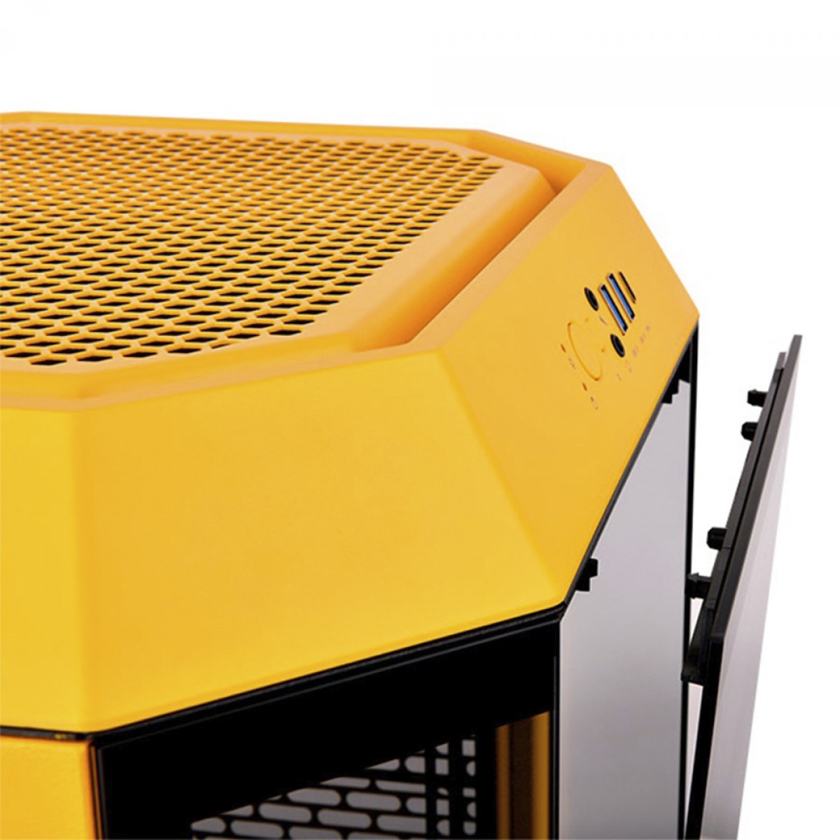 Gabinete Gamer Thermaltake The Tower 300 Bumblebee, Micro Tower, Vidro Temperado, mATX, Sem Fonte, Com 2 Fans, Amarelo, CA-1Y4-00S4WN-00