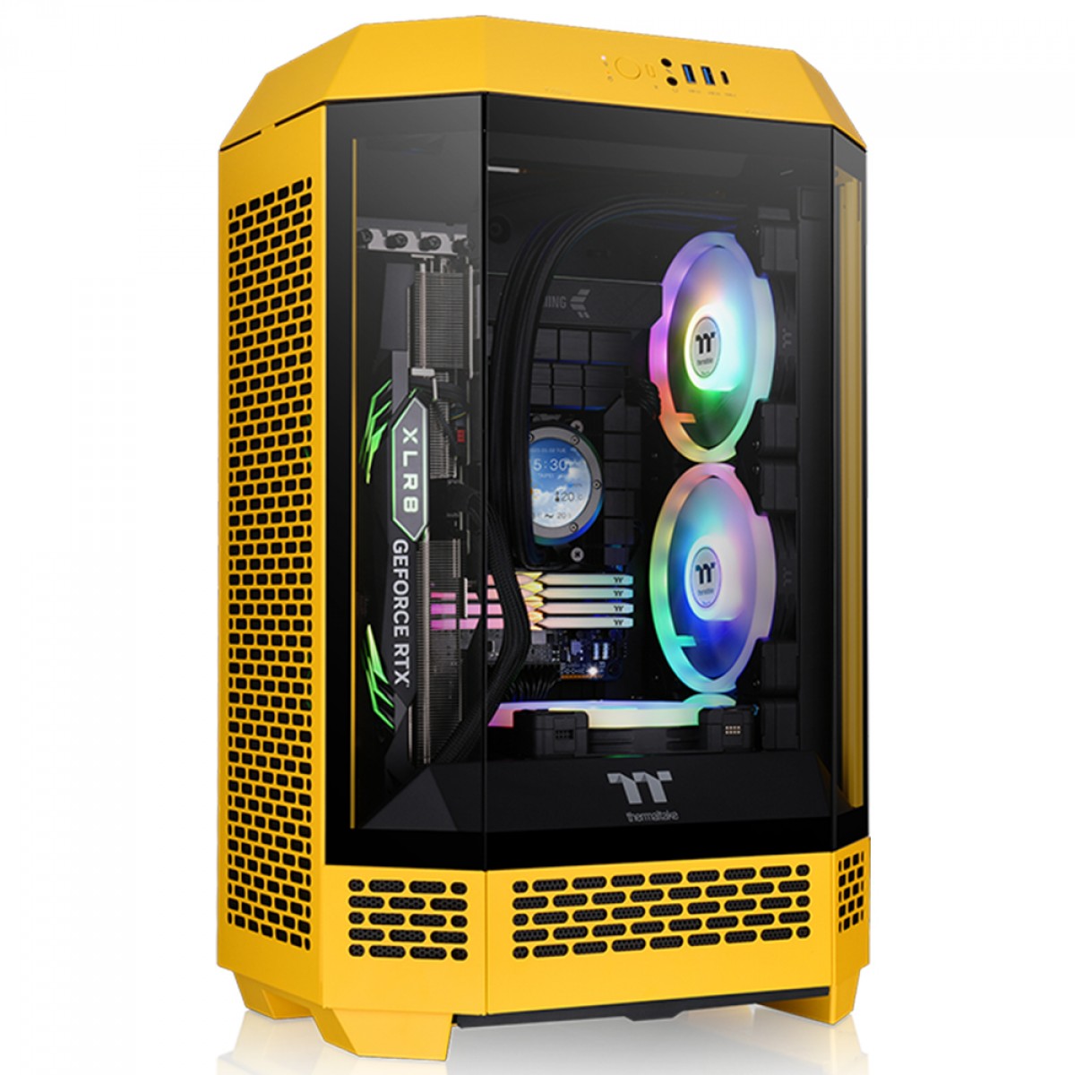 Gabinete Gamer Thermaltake The Tower 300 Bumblebee, Micro Tower, Vidro Temperado, mATX, Sem Fonte, Com 2 Fans, Amarelo, CA-1Y4-00S4WN-00