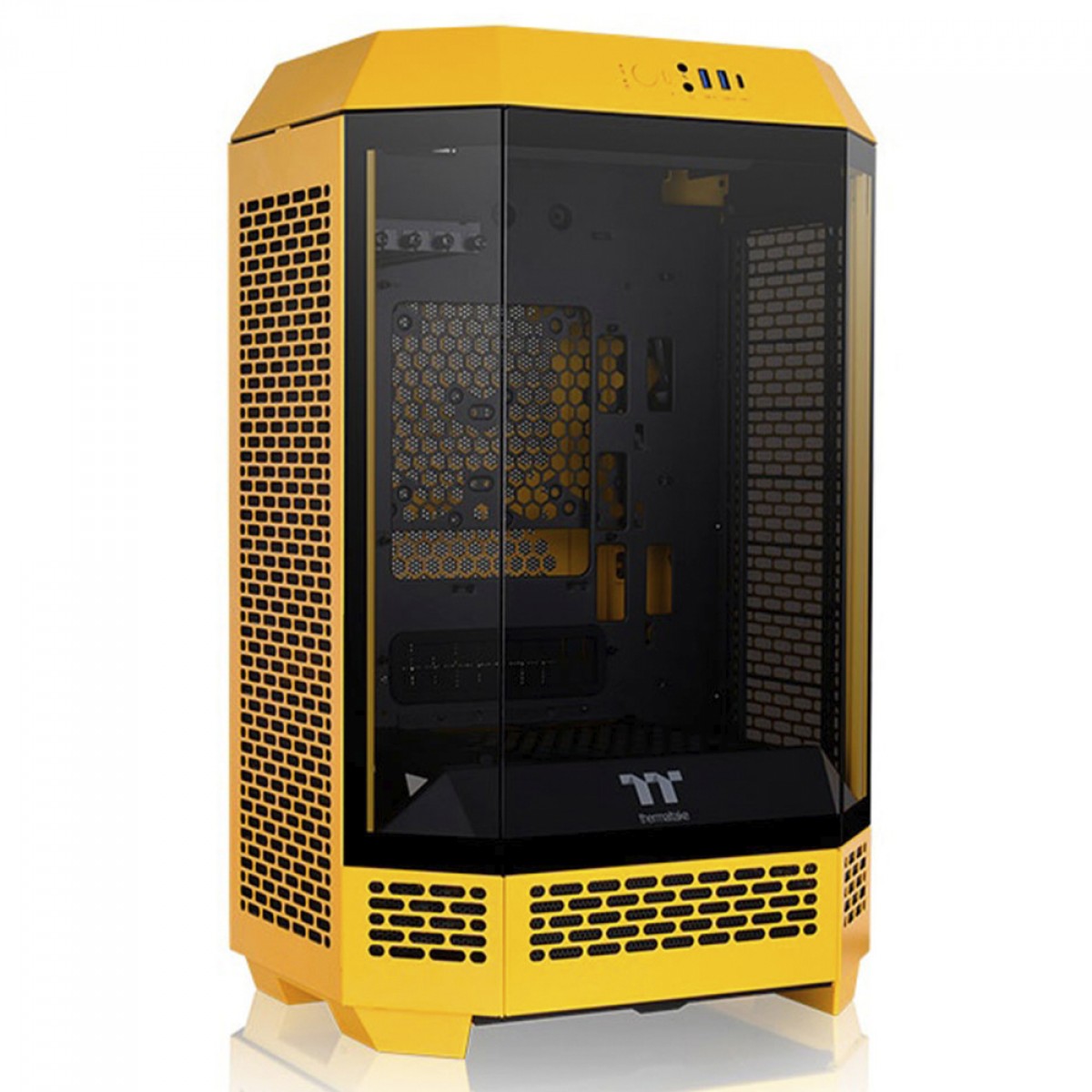 Gabinete Gamer Thermaltake The Tower 300 Bumblebee, Micro Tower, Vidro Temperado, mATX, Sem Fonte, Com 2 Fans, Amarelo, CA-1Y4-00S4WN-00