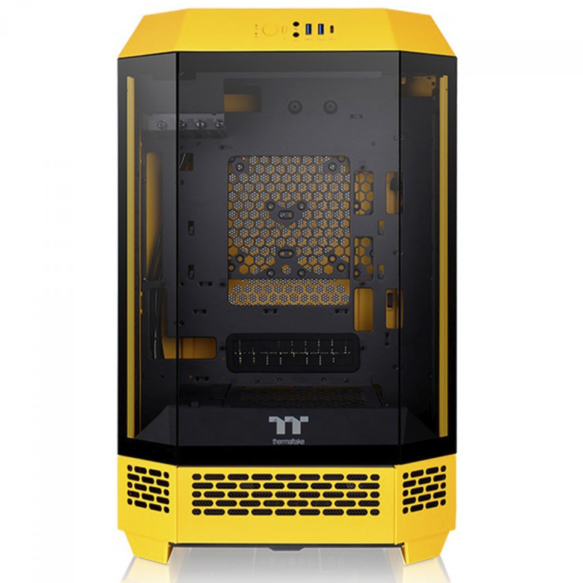 Gabinete Gamer Thermaltake The Tower 300 Bumblebee, Micro Tower, Vidro Temperado, mATX, Sem Fonte, Com 2 Fans, Amarelo, CA-1Y4-00S4WN-00