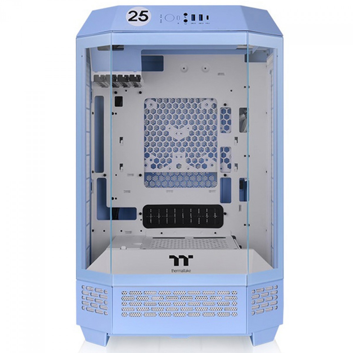 Gabinete Gamer Thermaltake The Tower 300 Hydrangea Blue, Micro Tower, Vidro Temperado, mATX, Sem Fonte, Com 2 Fans, Azul, CA-1Y4-00SFWN-00