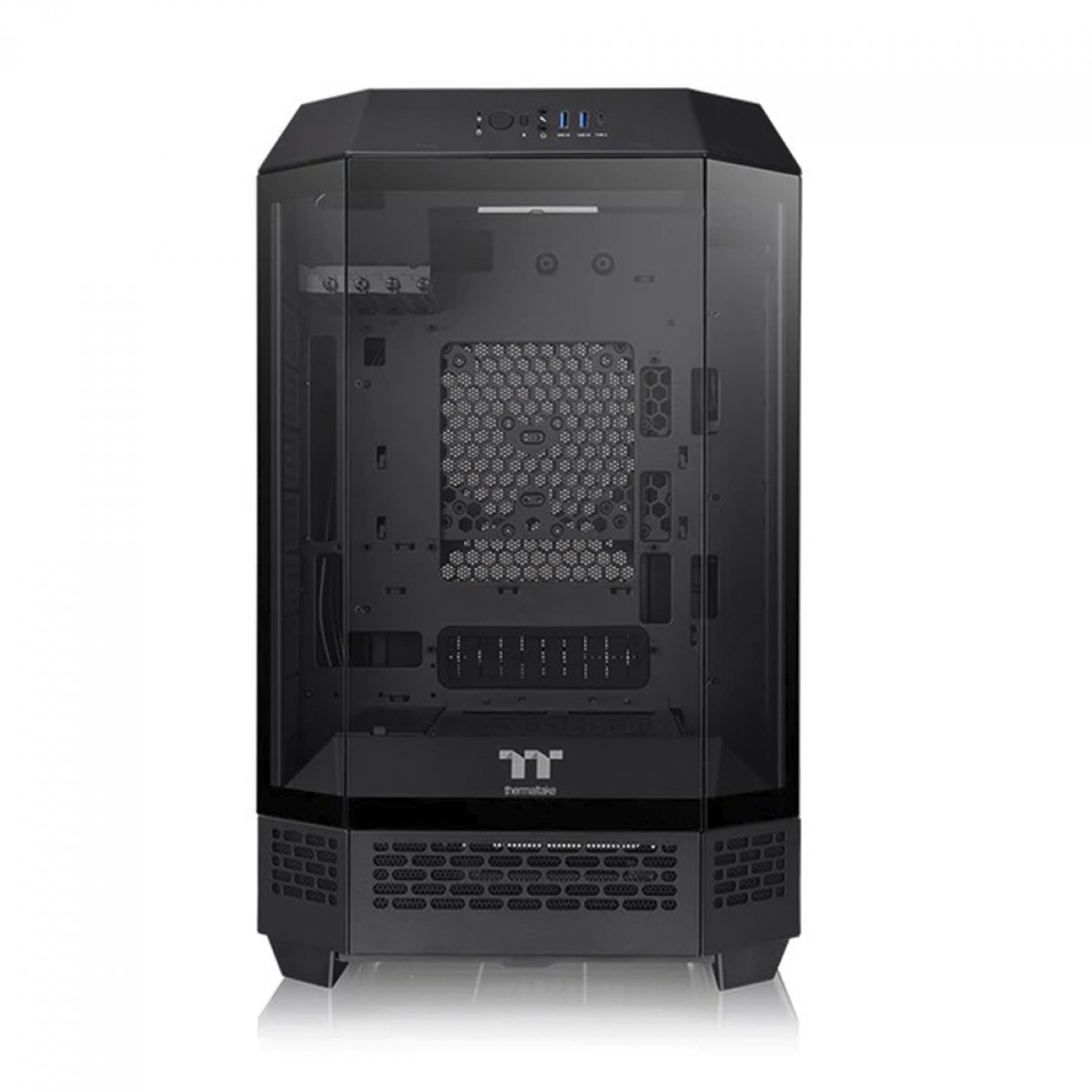 Gabinete Gamer Thermaltake The Tower 300, Micro Tower, Vidro Temperado, mATX, Sem Fonte, Com 2 Fans, Black, CA-1Y4-00S1WN-00