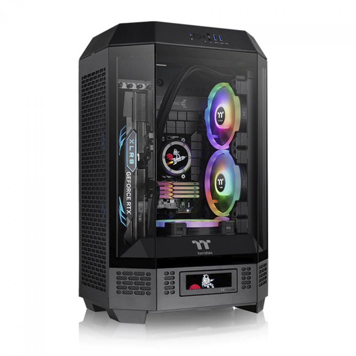 Gabinete Gamer Thermaltake The Tower 300, Micro Tower, Vidro Temperado, mATX, Sem Fonte, Com 2 Fans, Black, CA-1Y4-00S1WN-00