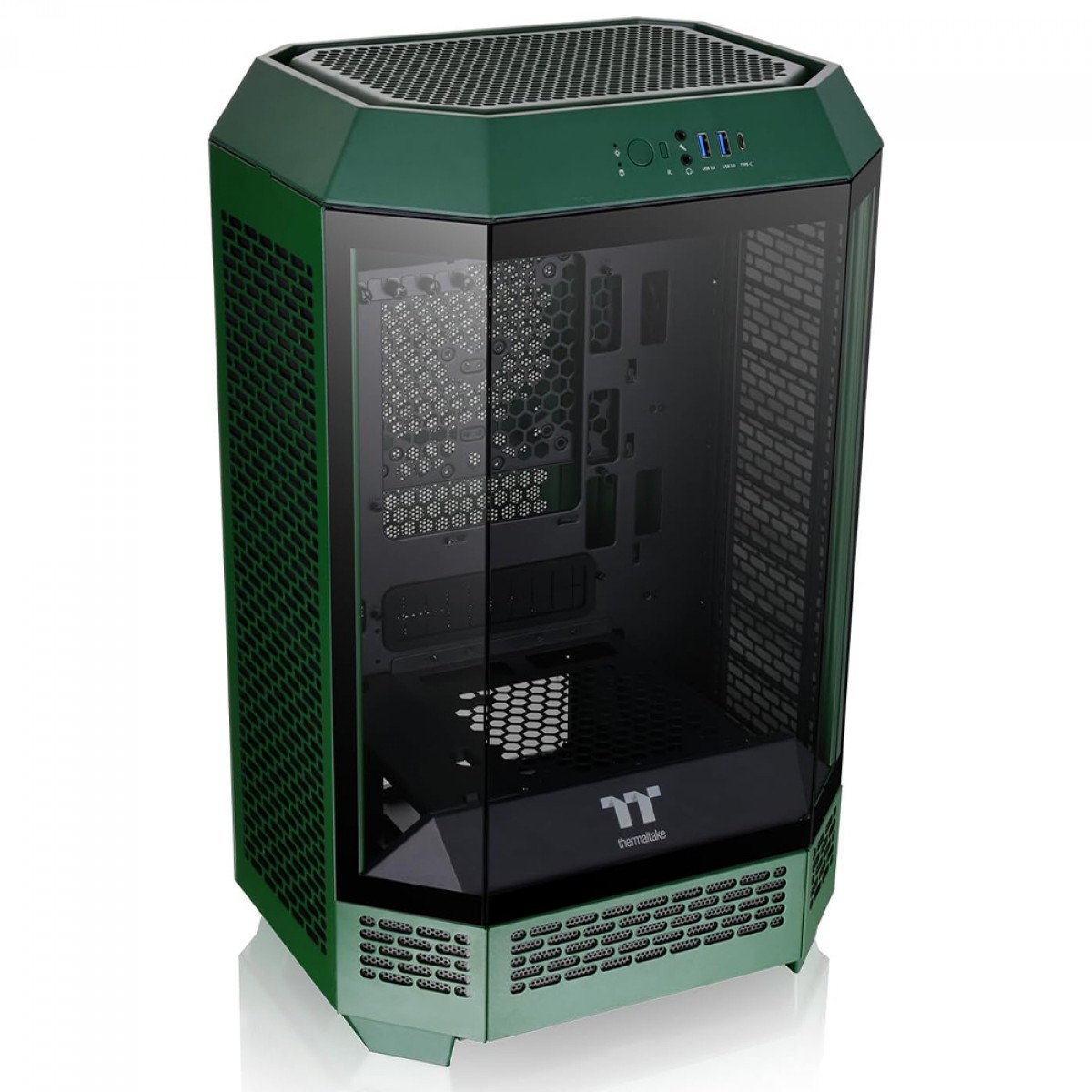 Gabinete Gamer Thermaltake The Tower 300 Racing Green, Micro Tower, Vidro Temperado, mATX, Sem Fonte, Com 2 Fans, Verde, CA-1Y4-00SCWN-00