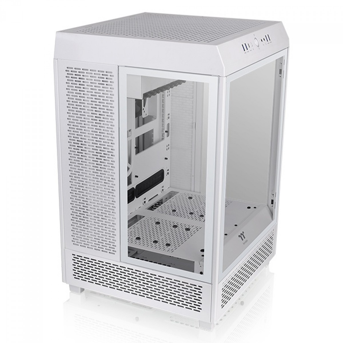 Gabinete Gamer Thermaltake The Tower 500, Mid Tower, Vidro Temperado, E-ATX, White, Sem Fonte, Com 2 Fans, CA-1X1-00M6WN-00