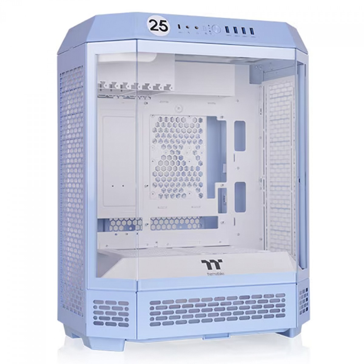 Gabinete Gamer Thermaltake The Tower 600 Hydrangea Blue, Mid Tower, Vidro Temperado, ATX, Sem Fonte, Com 2 Fans, Azul, CA-1Z1-00MFWN-00