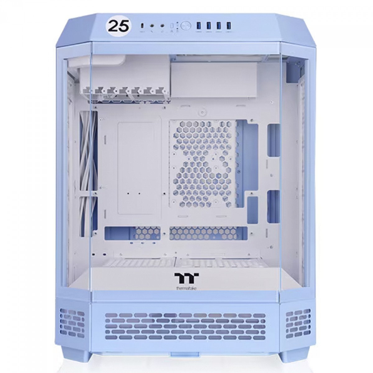 Gabinete Gamer Thermaltake The Tower 600 Hydrangea Blue, Mid Tower, Vidro Temperado, ATX, Sem Fonte, Com 2 Fans, Azul, CA-1Z1-00MFWN-00