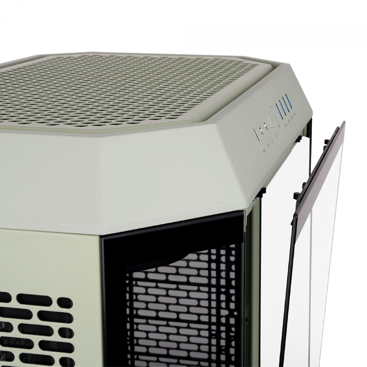 Gabinete Gamer Thermaltake The Tower 600 Matcha Green, Mid Tower, Vidro Temperado, ATX, Sem Fonte, Com 2 Fans, Verde, CA-1Z1-00MEWN-00